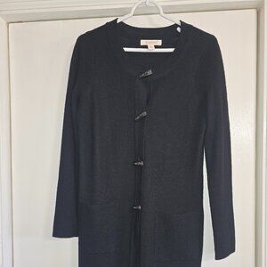 Ellen Tracy Black Merino Wool Blend Long Cardigan Sweater – Size M